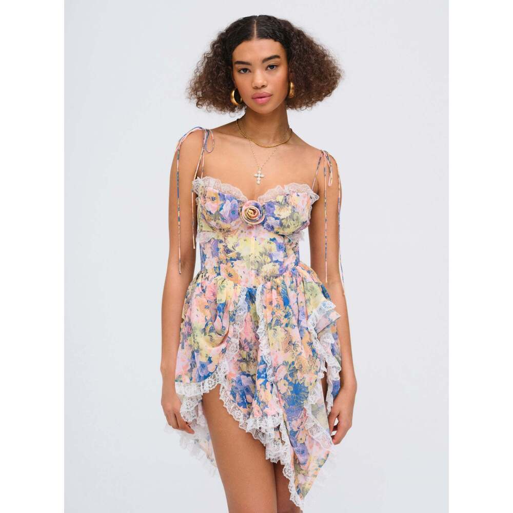 For Love & Lemons Elea Asymmetrical Mini Dress Size XS / Pink